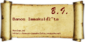 Banos Immakuláta névjegykártya