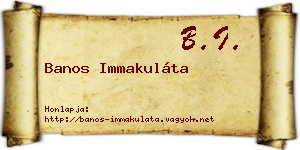 Banos Immakuláta névjegykártya